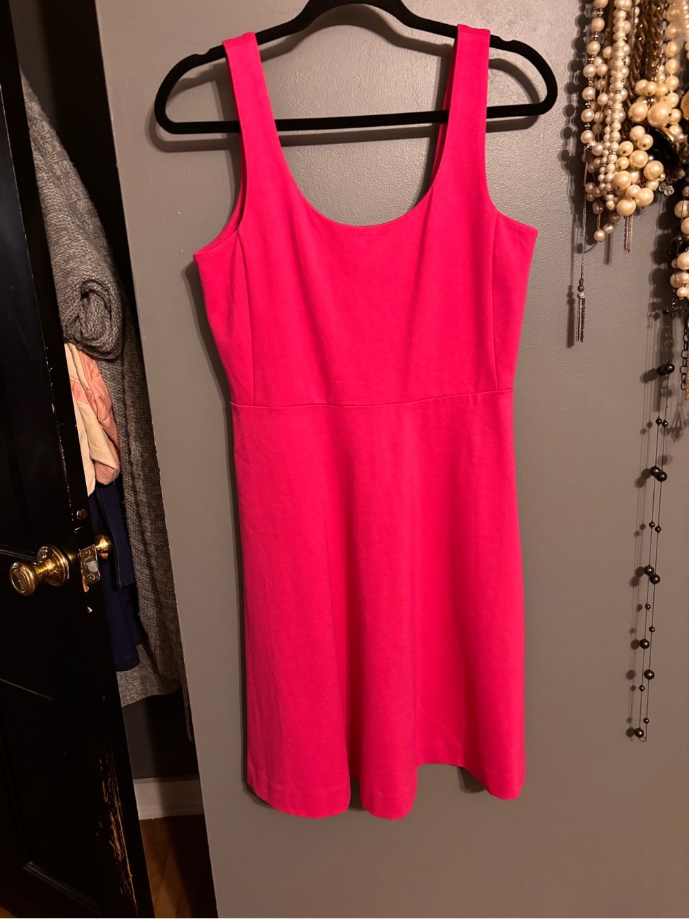 J. Crew Bright Hot Pink Scoop Neck Sleeveless Dress